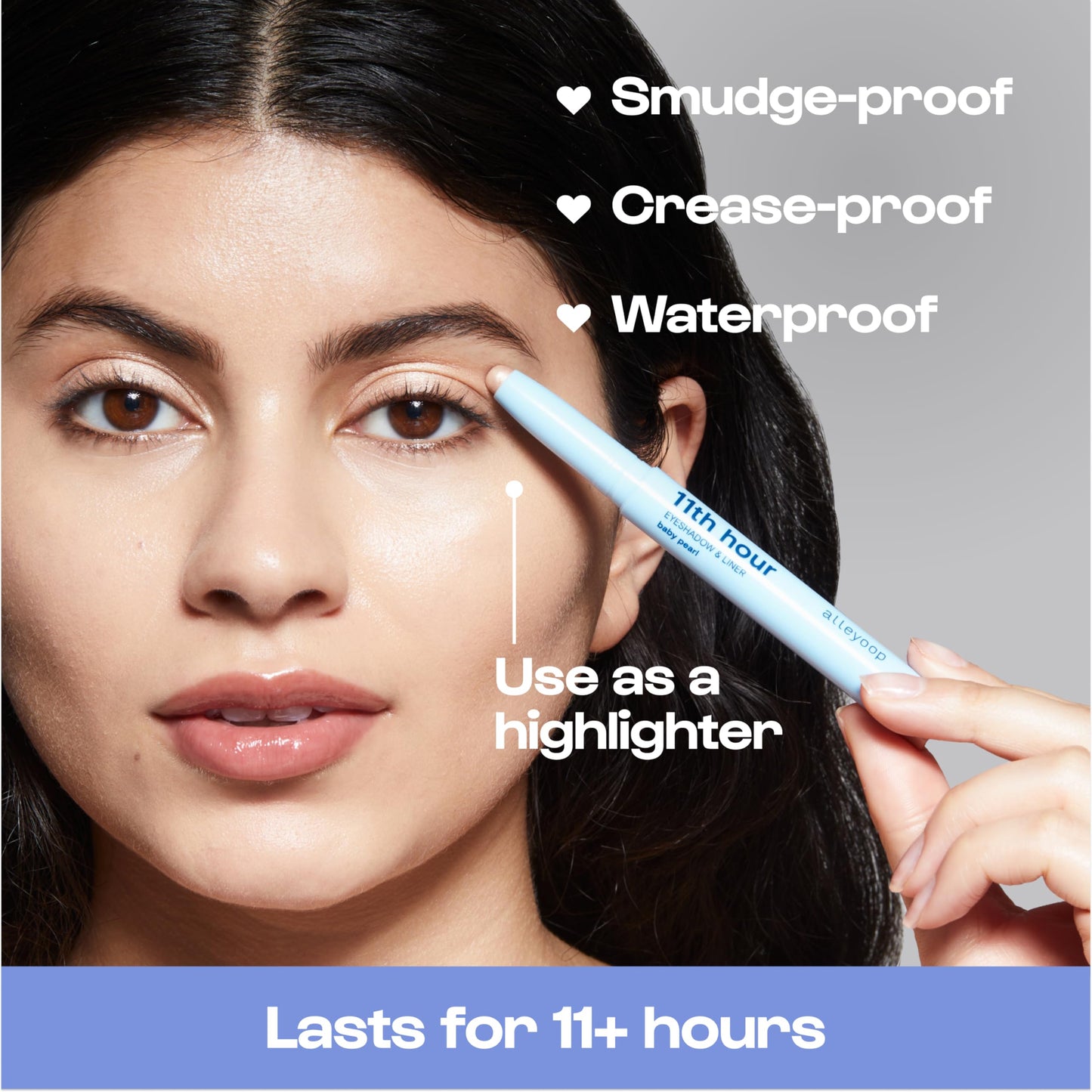 ALLEYOOP 11th Hour Waterproof Cream Eyeshadow Stick - Long-Lasting Eye Shadow Pencil & Eyeliner, Cream to Powder Stick & Highlighter - Smudge-Proof