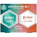 Gemz Shampoo & Conditioner Mini Variety Kit, Effortless Air Dry, Water-Activated Single-Dose Solid Hair Care, Shampoos and Conditioners Travel-Size