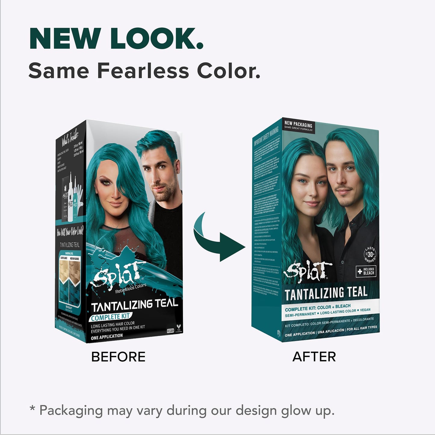 Splat Tantalizing Teal Semi Permanent Hair Dye Kit with Bleach, 1 Application, Includes Teal Hair Dye, Oxide & Bleach Powder, Vegan & Cruelty Free