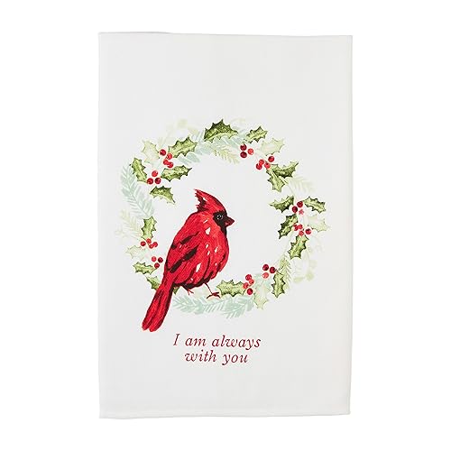 Mud Pie Cardinal Towel, Always, 26" x 16 1/2"