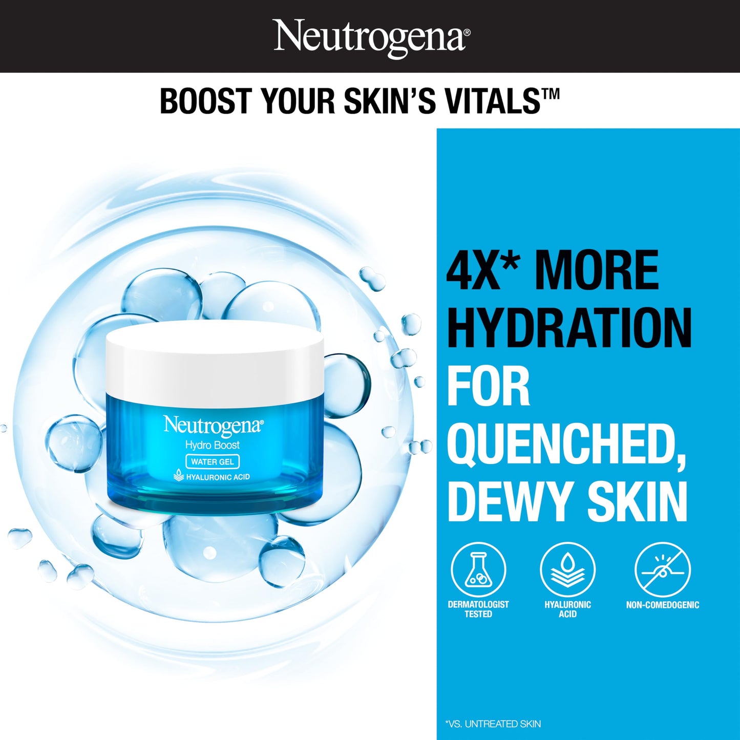 Neutrogena Hydro Boost Water Gel Daily Facial Moisturizer with Hyaluronic Acid, 1.7 fl. oz, Hydro Boost Hydrating Facial Cleansing Gel with Hyaluronic