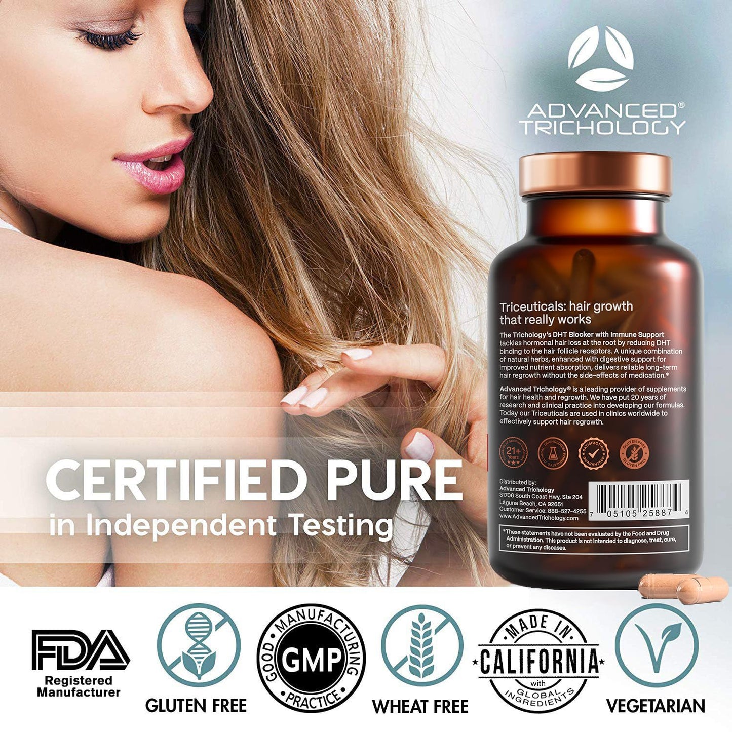 DHT Blocker - Hair Growth Supplement for Genetic Thinning for Men and Women | Guaranteed, Backed by 20 Years of Experience in Hair Loss Treatment Beauty and Personal Care Advanced Trichology