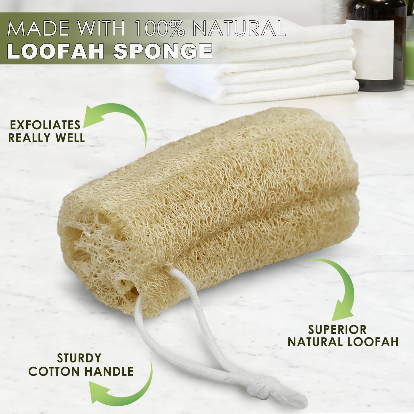 7 Pack Natural Loofah Exfoliating Body Scrubber, 5 Inches Organic Luffa Bath Sponge Exfoliating Shower Body Scrubber for Deep Cleaning & Smooth Skin