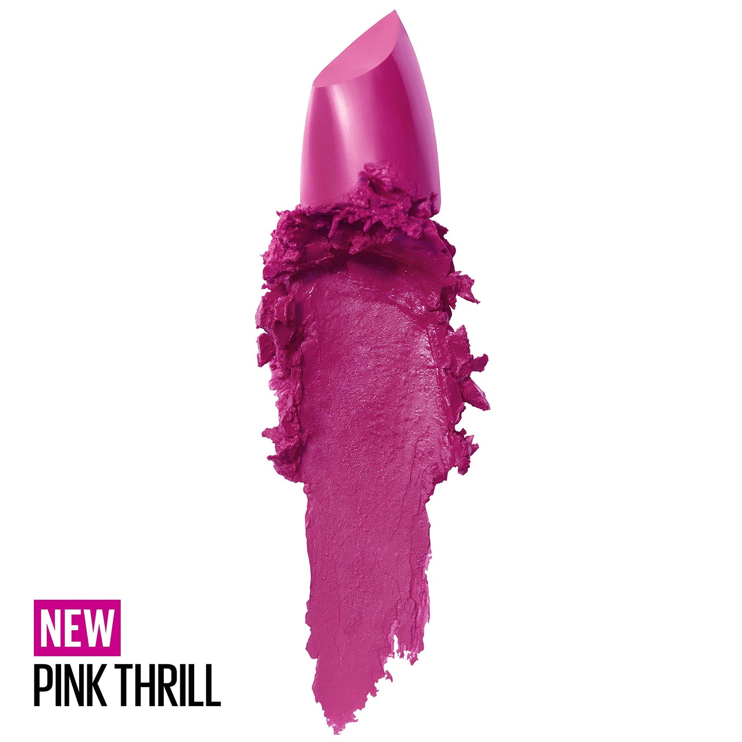 Maybelline Color Sensational Lipstick, Lip Makeup, Cream Finish, Hydrating Lipstick, Nude, Pink, Red, Plum Lip Color, Pink Thrill, 0.15 oz; (Packaging