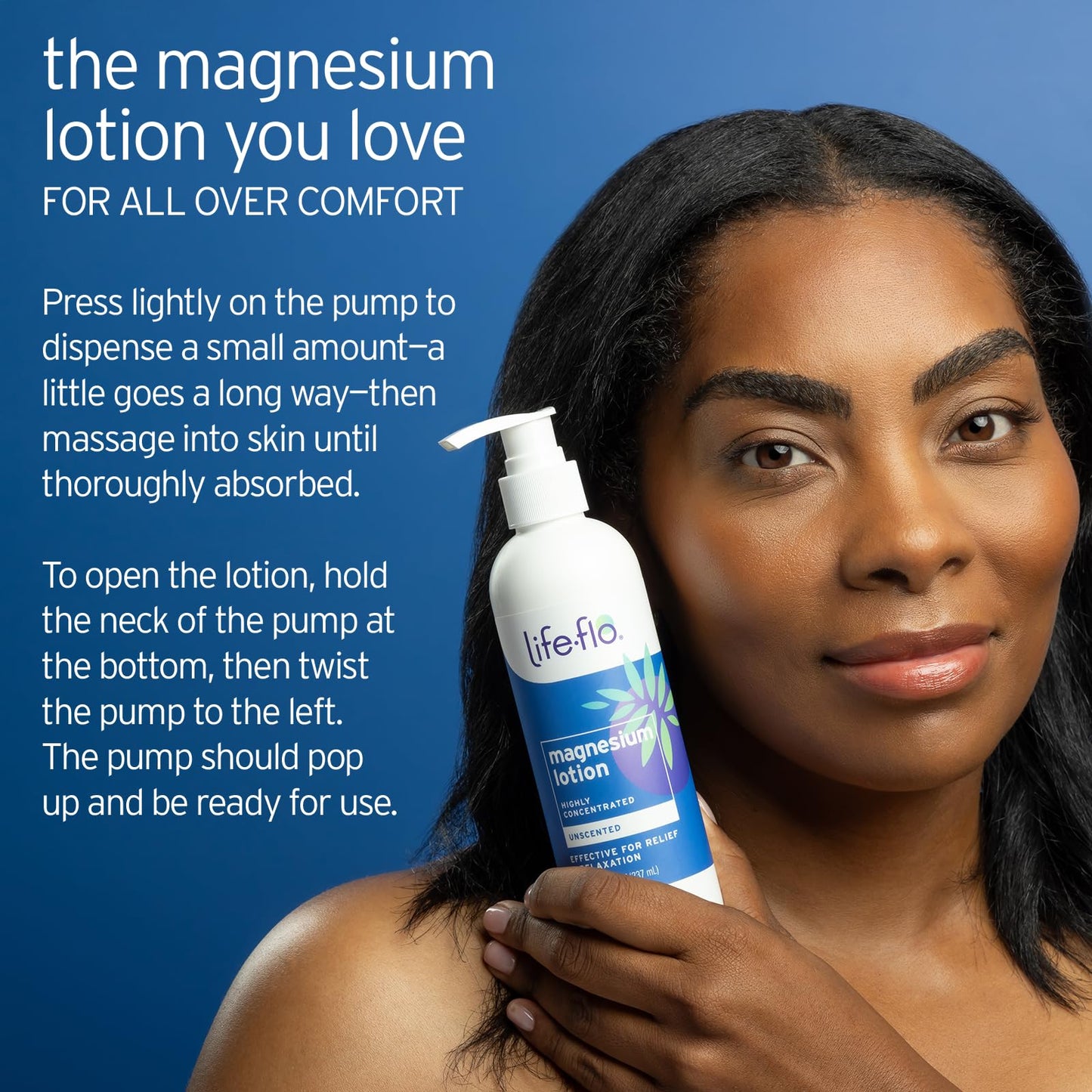 LIFE-FLO Unscented Magnesium Lotion - Highly Concentrated Magnesium Lotion for Kids and Adults - Soothes Overworked Muscles, Joints When Massaged into