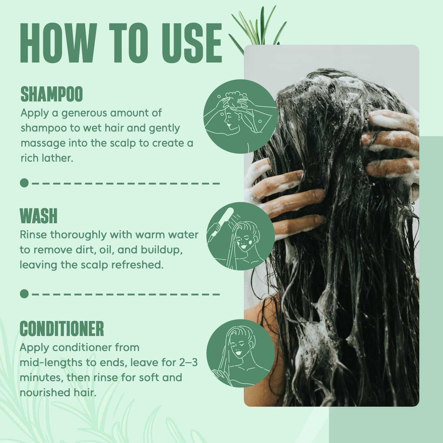 INFINA ESSENTIALS Rosemary Oil Shampoo and Conditioner Set | 16 fl oz Each | with Batana Oil & Biotin | Sulfate-Free Thickening Formula for Thinning