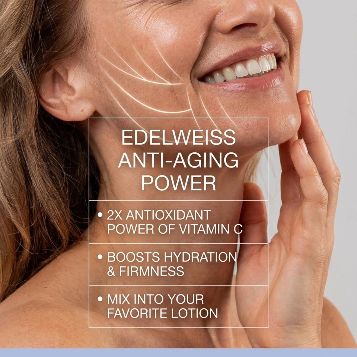 Skin Perfection Edelweiss Natural Derived Plant Antioxidant Extract Potent Anti-Aging Vitamin C Hydration Younger-Looking Skin Easy Add Dropper Make