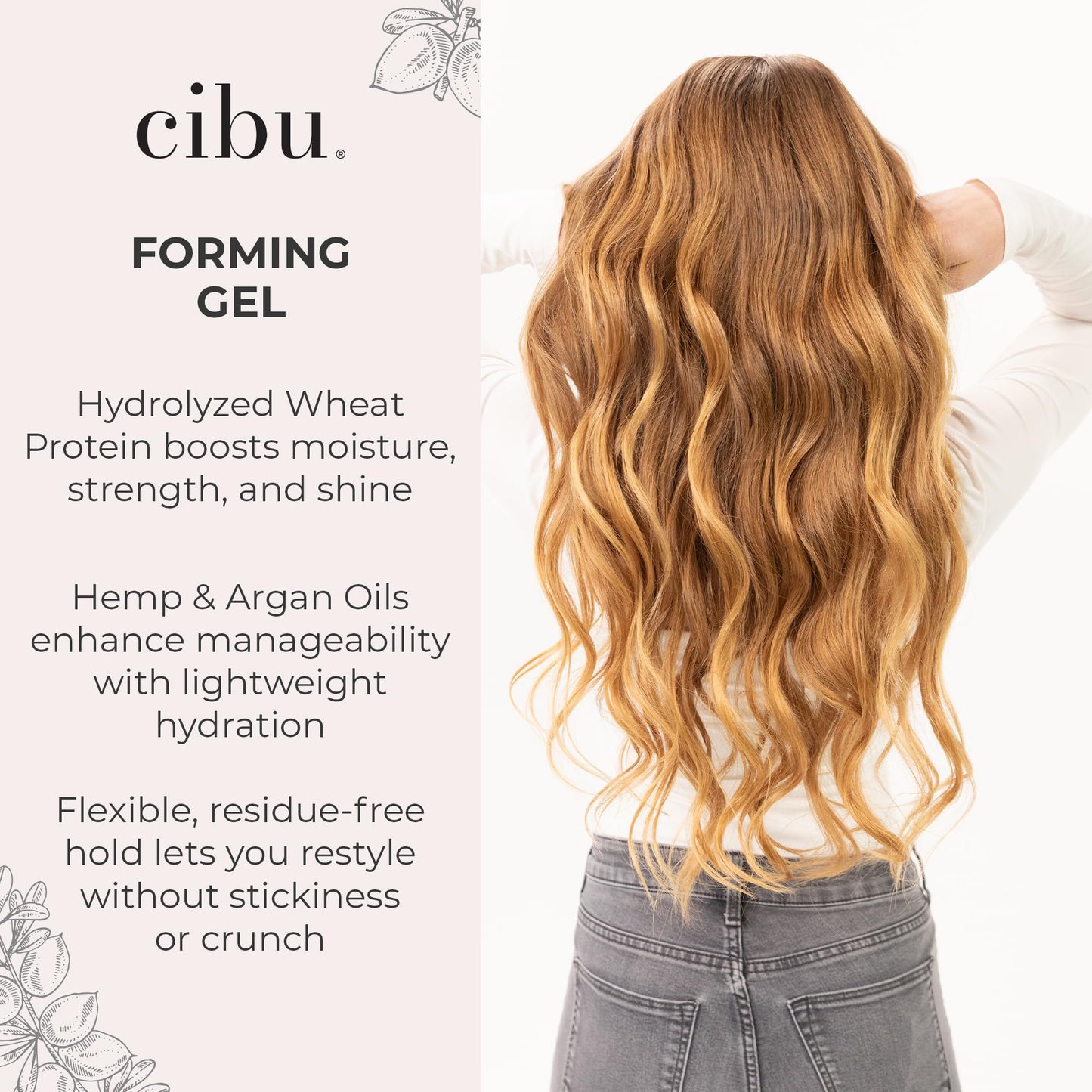 CIBU Forming Gel - No Flake Hair Gel for Men and Women - Alcohol and Fragrance Free - Extra Hold - Hydrolyzed Wheat Protein Hemp and Argan Seed Oils