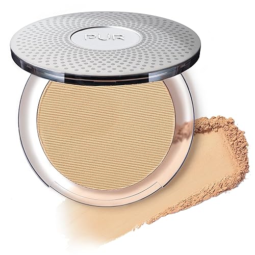 PUR Beauty 4-in-1 Pressed Mineral Makeup Powder Foundation with SPF 15 - Concealer & Finishing Compact Pressed Powder for Face - Buildable Medium