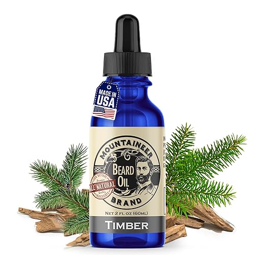 Mountaineer Brand Natural Beard Oil with Timber Scent | Made in West Virgina | Hydrates, Moisturises, Softens & Conditions for Beard Growth | Treats
