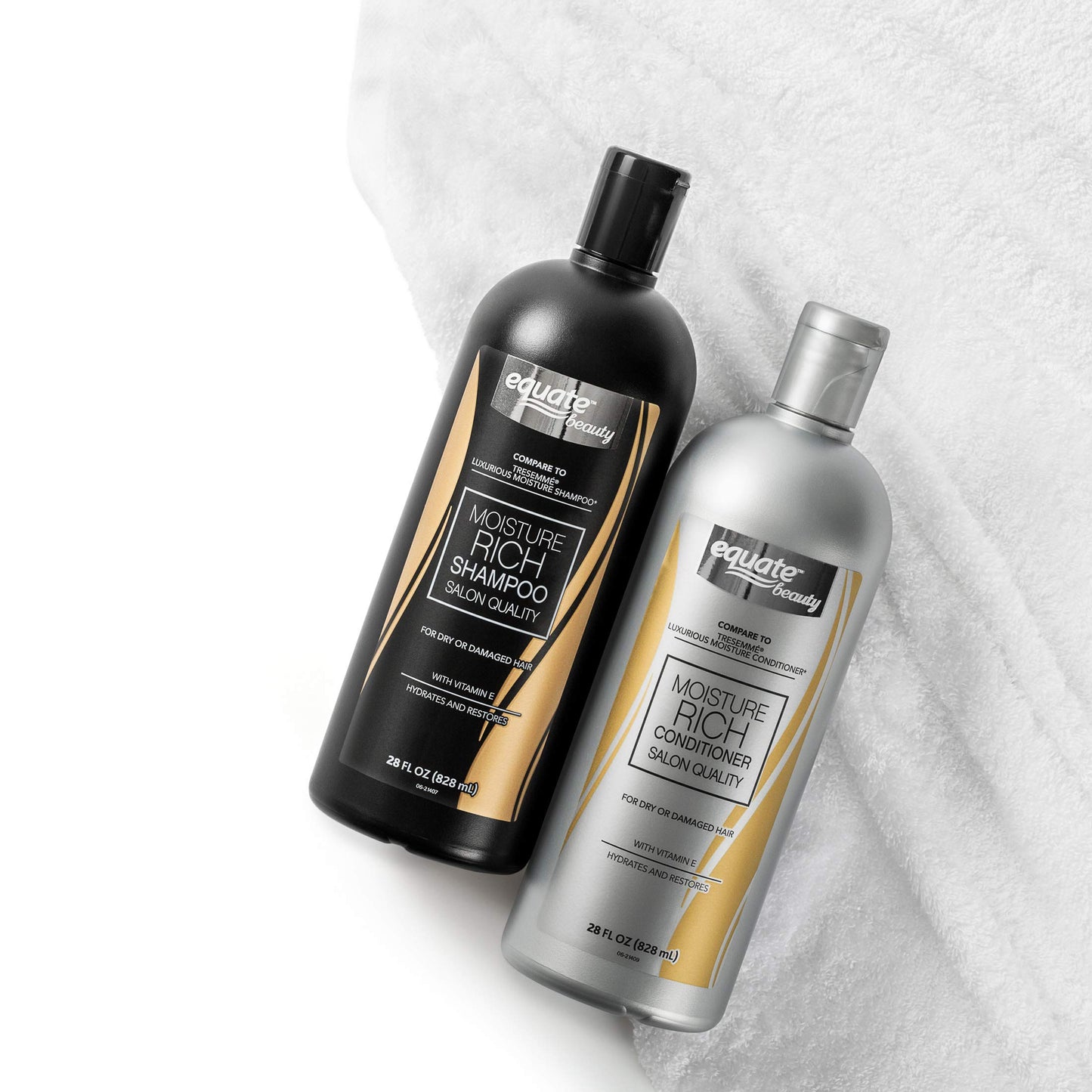 Equate Beauty Moisture Rich Shampoo & Conditioner, 28 fl oz, (Pack of 2)