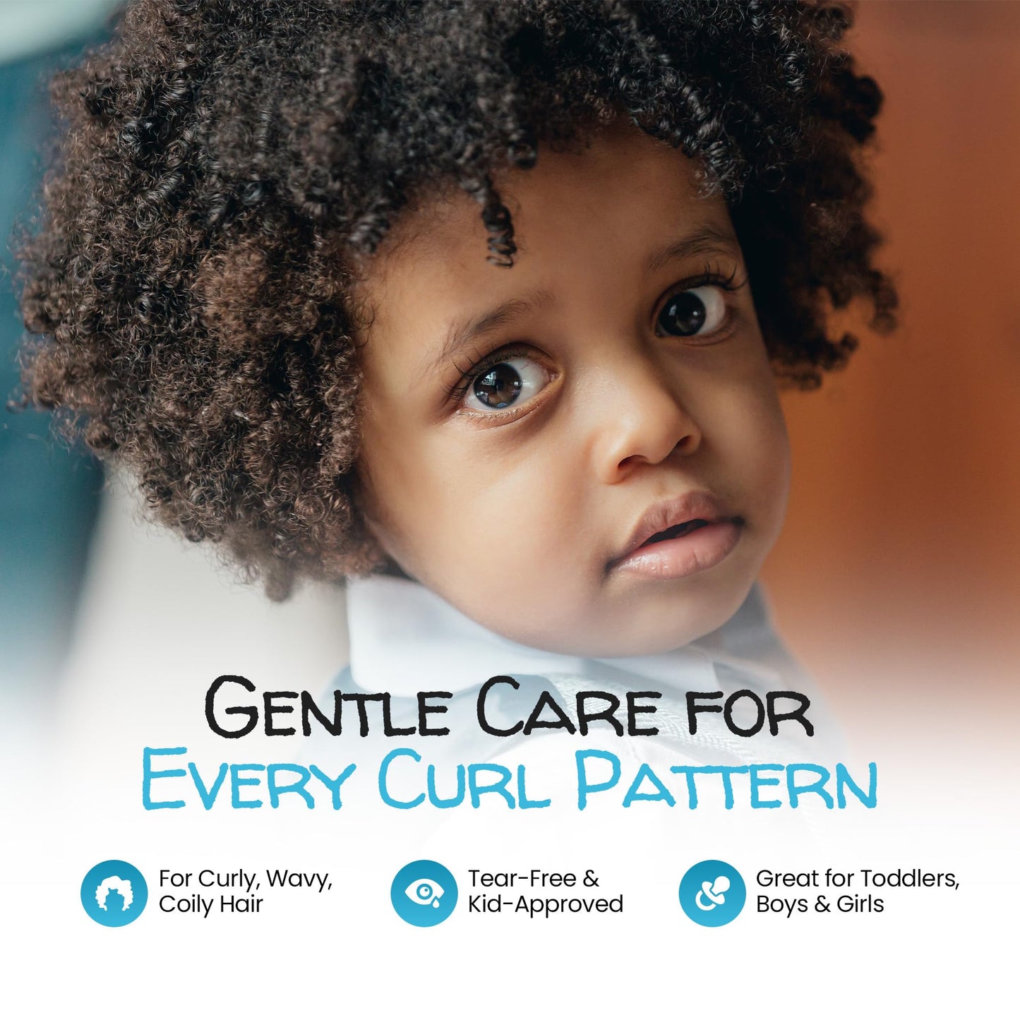 Kids Curly Hair Gift Set | 2-in-1 Kids Shampoo & Conditioner, Curl Cream, & Leave-In Conditioner | Shea Butter, Tear-Free, Frizz Control