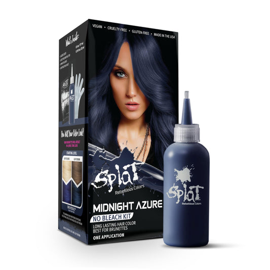 Splat Midnight Azure Semi-Permanent Hair Color Kit No Bleach, Vegan, Cruelty Free