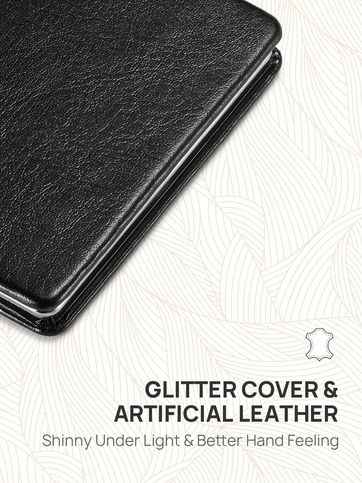 OMIRO Compact Mirror, Classical PU Leather 1X/3X Magnification, Ultra Portable for Purses, 2.4" W x 3.4" L (Black) Beauty and Personal Care OMIRO