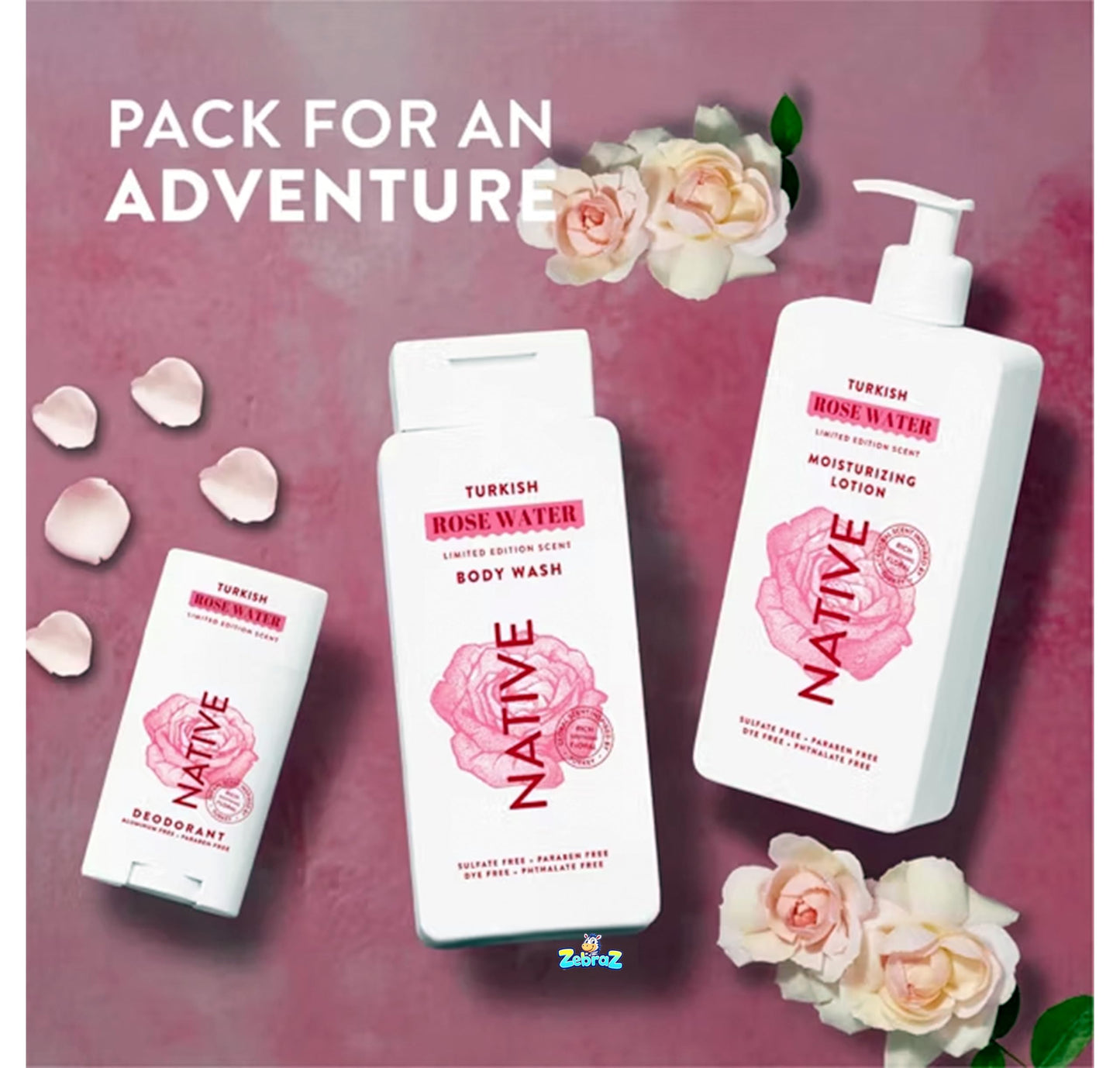 Native - Passport Limited Edition Global Flavors Sulfate-Free Body Wash - Turkish Rose Water - 18 fl oz - Pack Of 02 Beauty & Personal Care Native