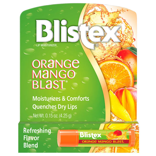 Blistex Orange Mango Blast Lip Balm, 0.15 Ounce, Prevent Dryness & Chapping, Moisturizing and Hydrating Treatment, Easy Glide Formula for Full