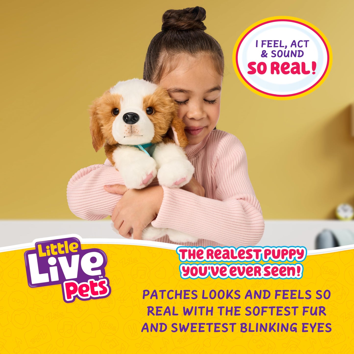 Little Live Pets My Really Real Puppy Patches The Beagle, Interactive Realistic Toy Dog with 60+ Sounds and 2-in-1 Bed, Lifelike Puppy for Ages 5+