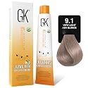 GK HAIR Global Keratin Professional Hair Color Cream Tube (3.4 Fl Oz/100ml) Nourishing & Cleansing Colors for Styling High Performance Long Lasting