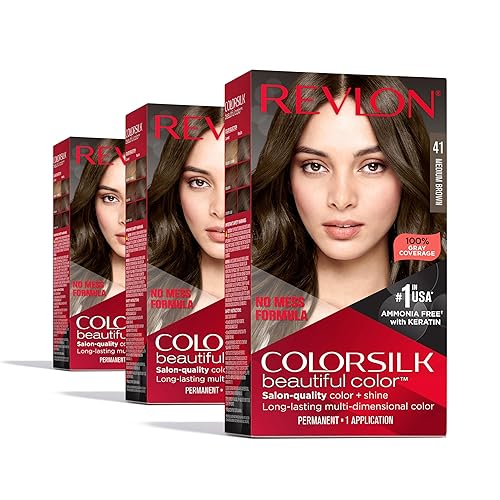 Revlon Colorsilk Beautiful Color Permanent Hair Color, (OLD VERSION) 41 Medium Brown (Pack of 3)