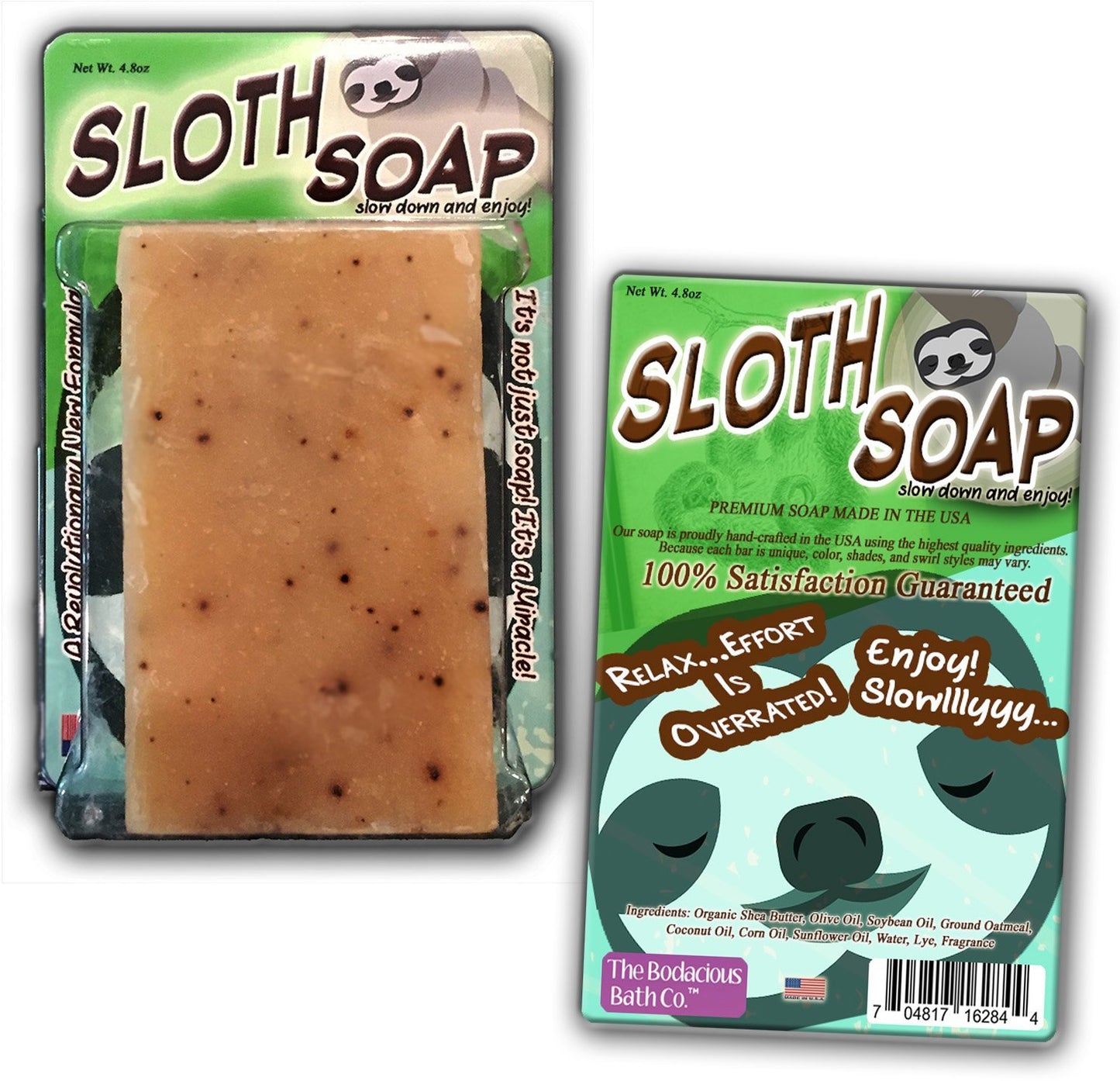 Gears Out Bodacious Bath Sloth Soap Handcrafted Bath Soap Made with Coffee Grounds, 1 Bar Beauty & Personal Care Gears Out