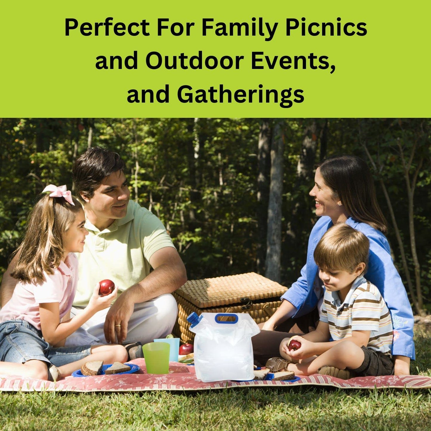 Camping Water Container - 2 Gallon Collapsible Water Jug, Perfect for Home, Travel, Survival - Portable