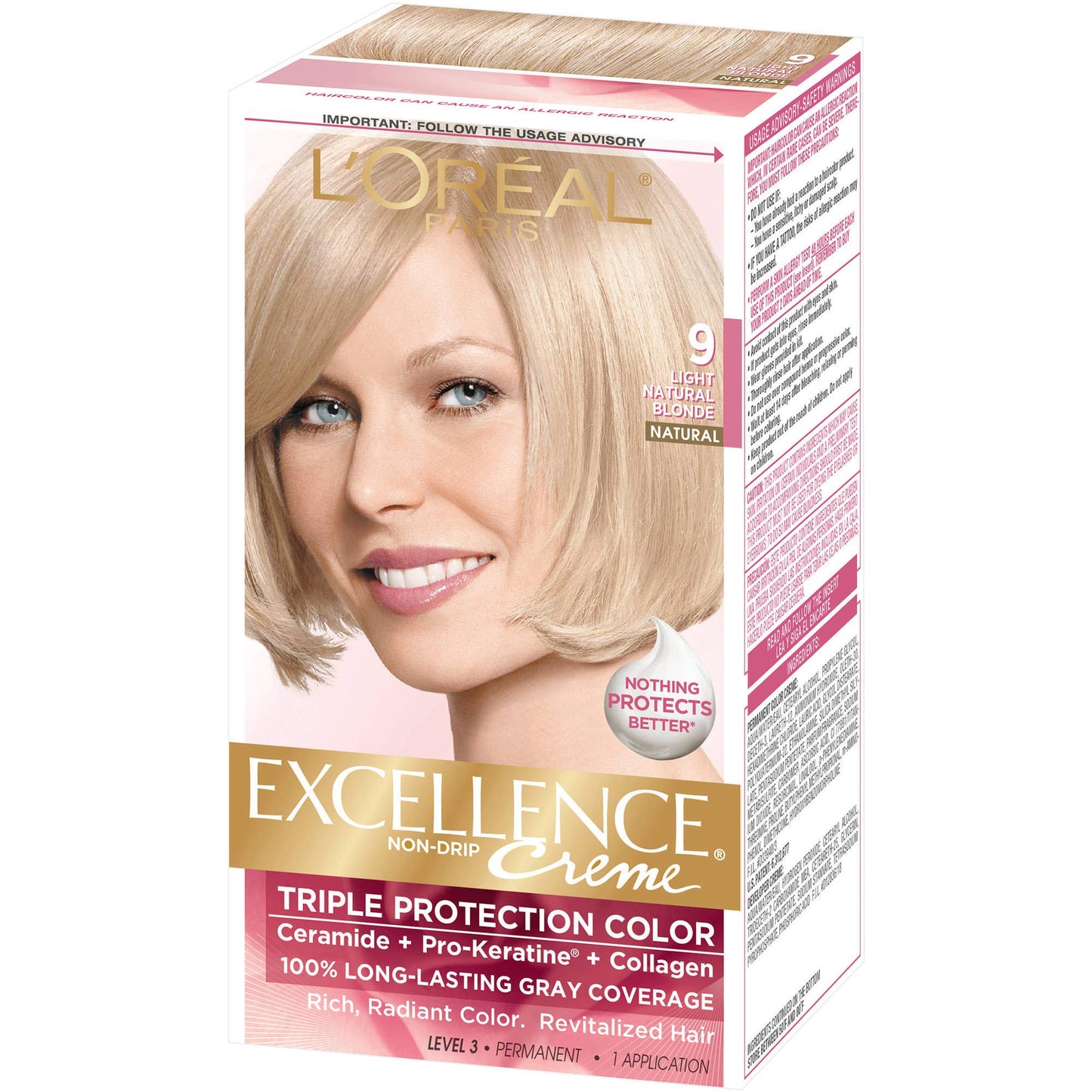 L'Oreal Paris Excellence Creme Haircolor, Light Natural Blonde [9] 1 ea (Pack of 2)