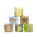 Floral Soap Sampler-Set of 6- Enriched with Shea Butter, Essential Oils, Natural Extracts (African Violet, Black Currant, Almond Butter, Lavender