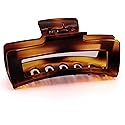 BELLEFIXE Large Tortoise Shell Premium Acetate Open Cutout Jaw Claw Clip Nonslip for Women Girls Thick Long Hair