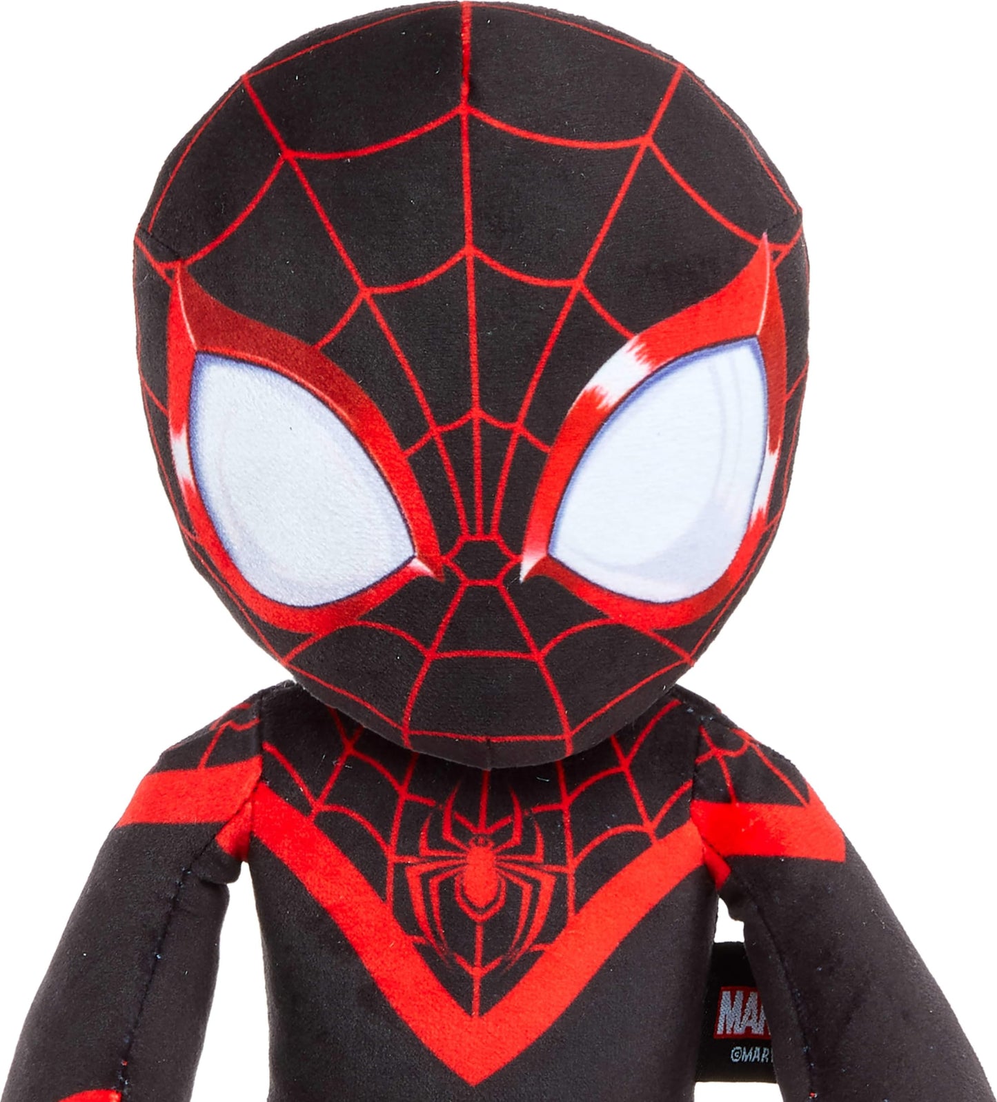 Mattel Marvel Plush Talkers Soft Toy, 11.75-Inch Miles Morales Figure with 10 Sounds & Phrases