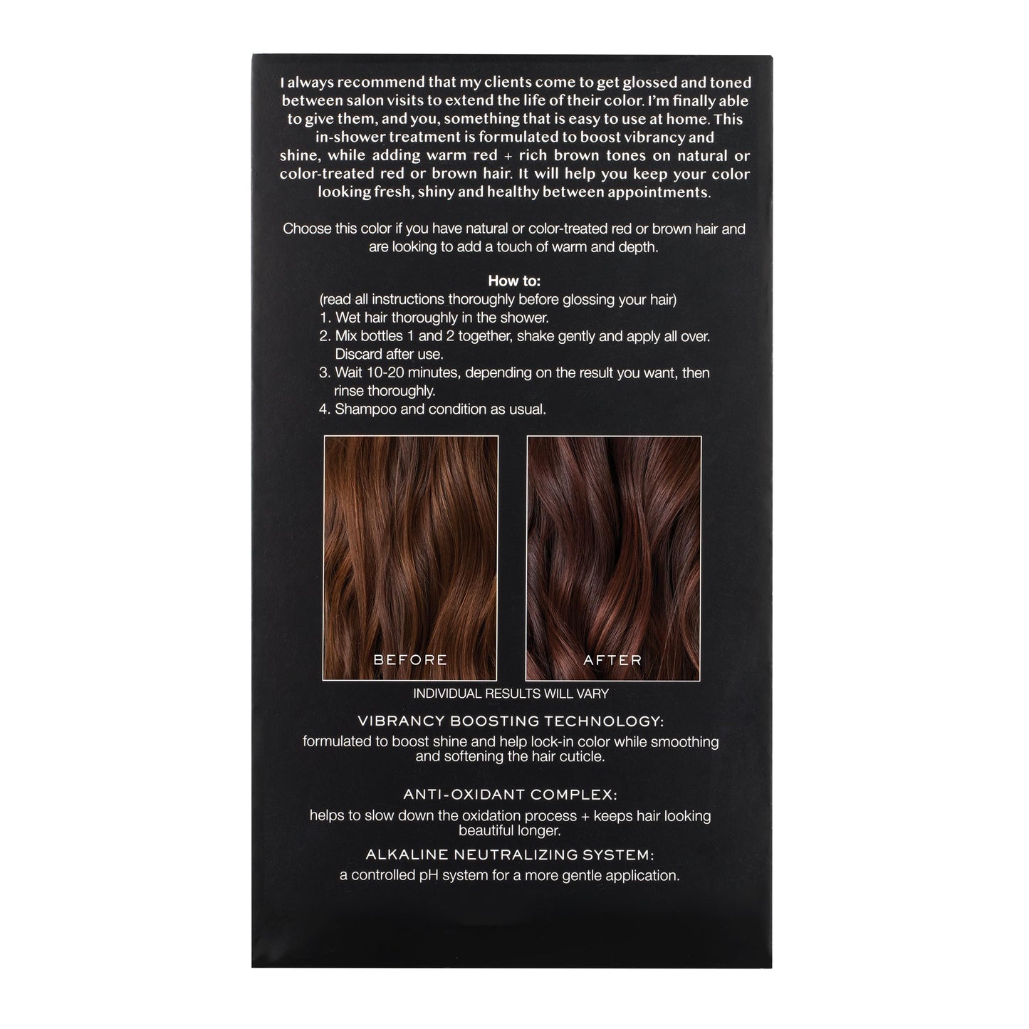 Kristin Ess Hair Gloss in Cherry Cola Warm Red Brown - 4 Wk Semi Permanent Hair Dye Glaze - Color Depositing Conditioner & Brassy Toner for Vibrant