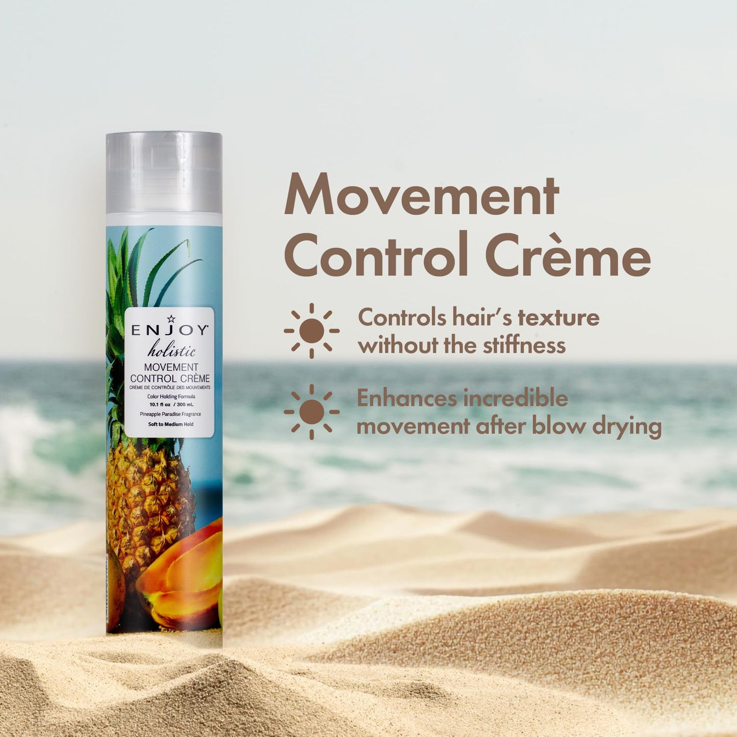Enjoy Hair Styling Cream - Movement Control Crme for Textured & All Hair Types, 10.1 fl oz, Humidity Resistant, Fragrant, Easy to Apply, Made
