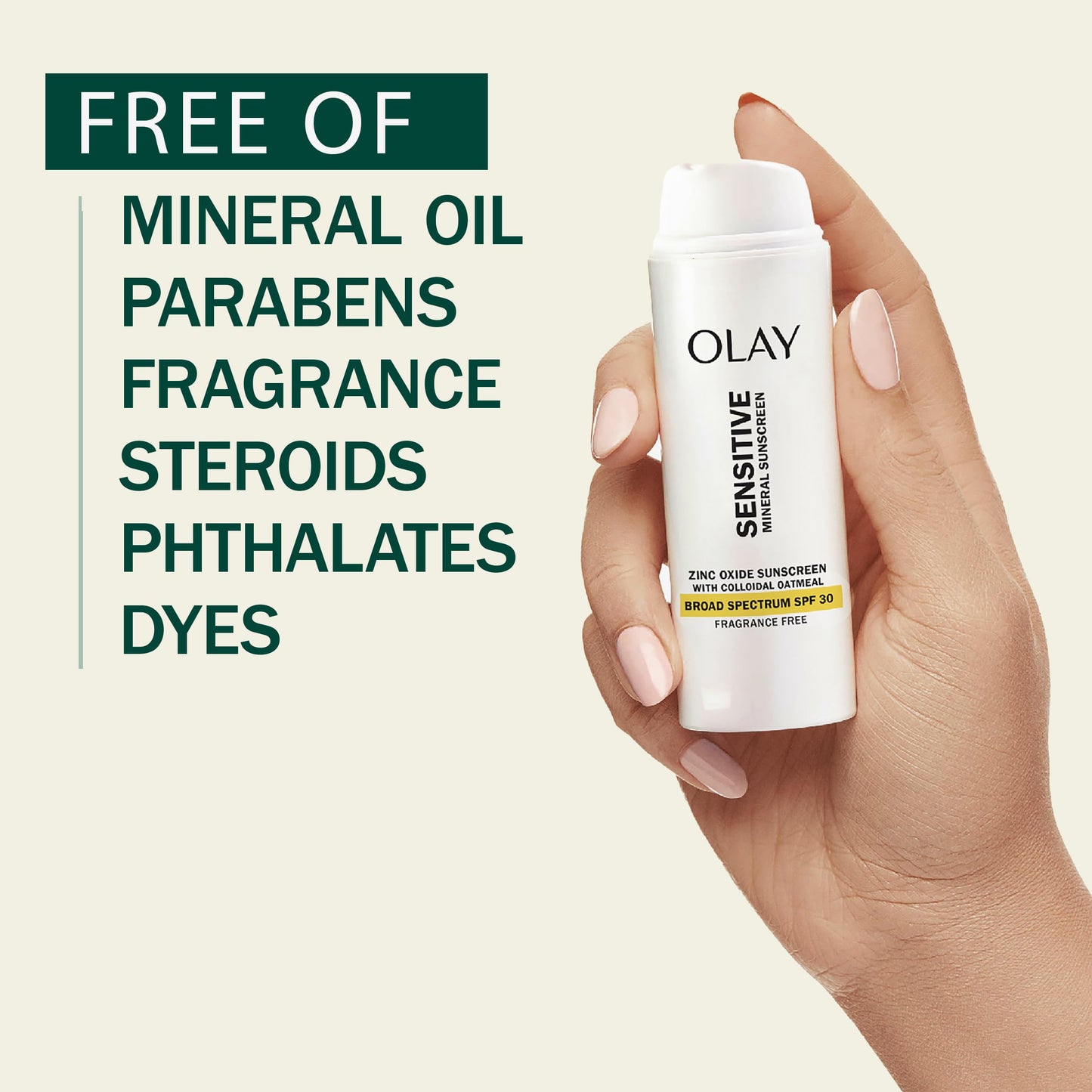 Olay Sensitive Mineral Sunscreen Zinc Oxide Sunscreen Broad Spectrum SPF 30 50 ml (1.7oz)