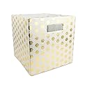 DII Collapsible Polyester Storage Cube, Honeycomb, Gold, Large