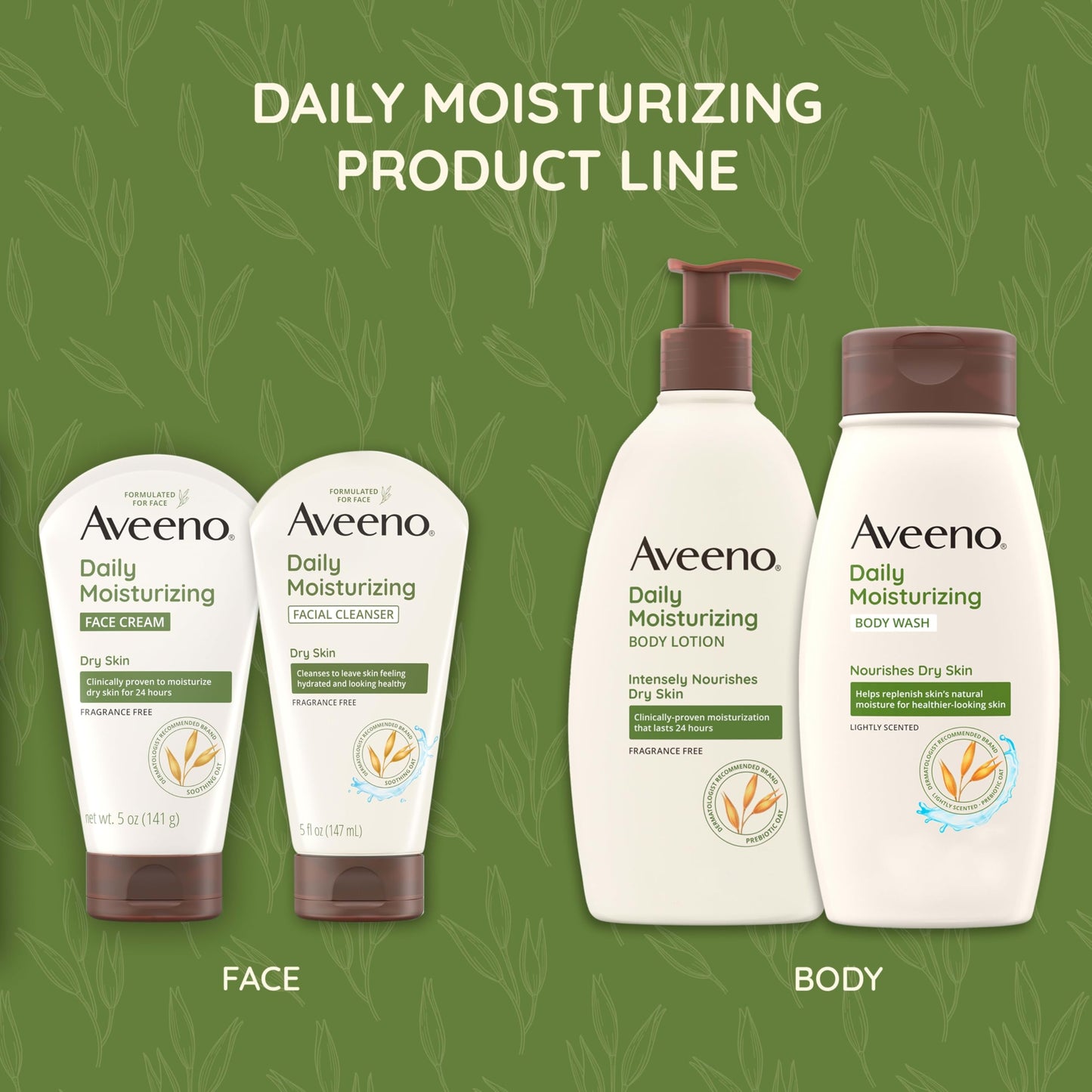 Aveeno Daily Moisturizing Facial Cleanser 12 oz – Gentle Face Wash with Soothing Oat for Dry Skin, Removes Dirt, Oil & Impurities, Fragrance-Free