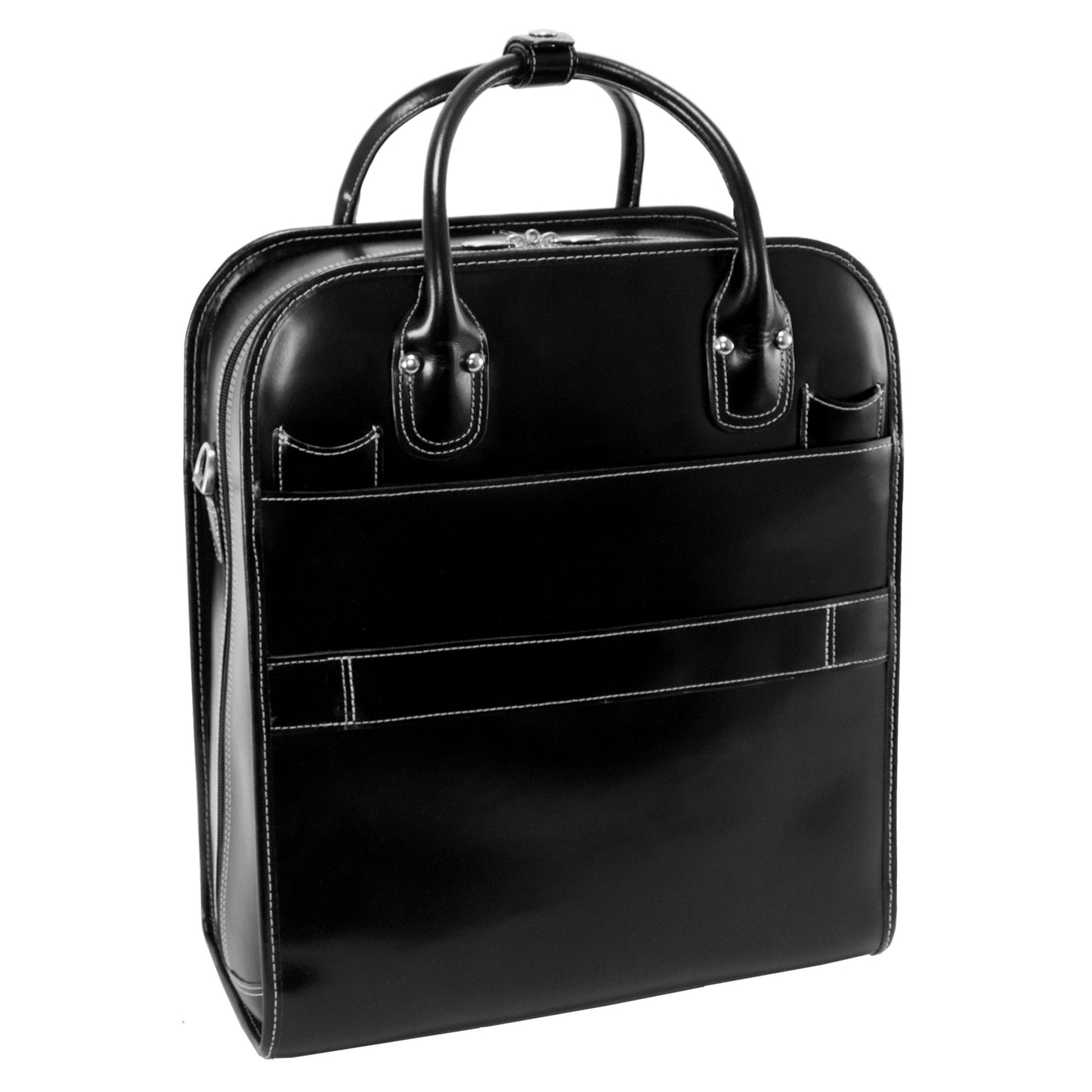 McKlein LA GRANGE, 15" Leather Detachable -Wheeled Ladies' Laptop/Computer & Tablet Business Briefcase Bag/Women's Rolling Overnight Travel Bag