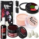 Spooktacular Creations Halloween Makeup Kit Face Painting Set,6 Colors Bruise Makeup Palette,Scar Wax with Spatula Tool,Fake Blood Gel,Blood