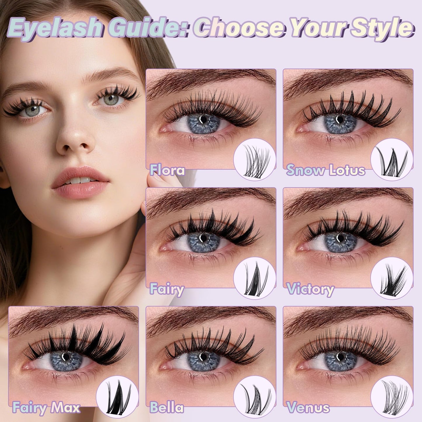 B&Q Victory Lash Clusters Invisible Band False Eyelashes Clusters Natural Cluster Eyelash Extensions Comfortable Individual Lashes Extension DIY Soft Beauty and Personal Care B&Qaugen
