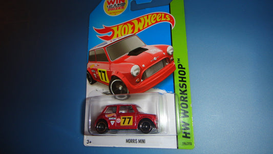 Hot Wheels 2014 Release RED Morris Mini DIE-CAST, Morris Mini DIE-CAST