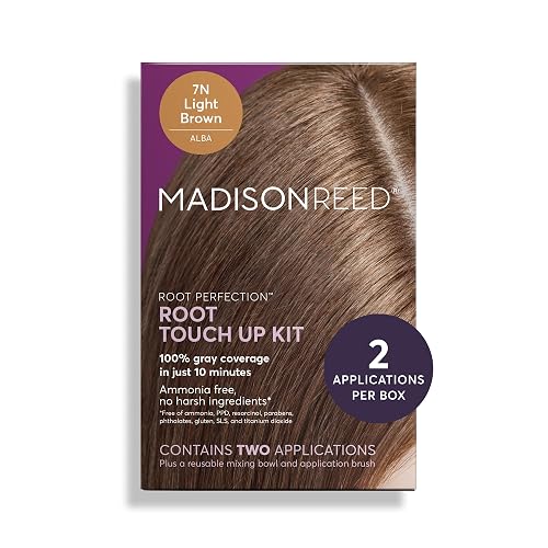 Madison Reed Root Perfection Root Touch Up Kit - 7N Alba Light Brown, 2 Permanent Applications, 100% Gray Coverage in 10 Min | PPD-Free