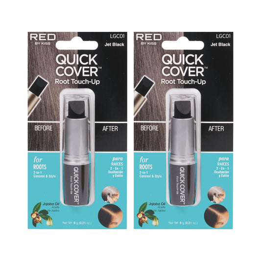 RED by Kiss Quick Cover Root Touch Up Stick, Water-Resistant Temporary Gray Hair Concealer with Brush for Roots and Beard, Long-Lasting Coverage, Easy