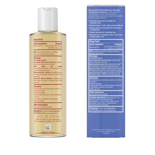 Neutrogena T/Sal Therapeutic Shampoo, Scalp Build-Up Control 4.5 oz, 130 fl oz