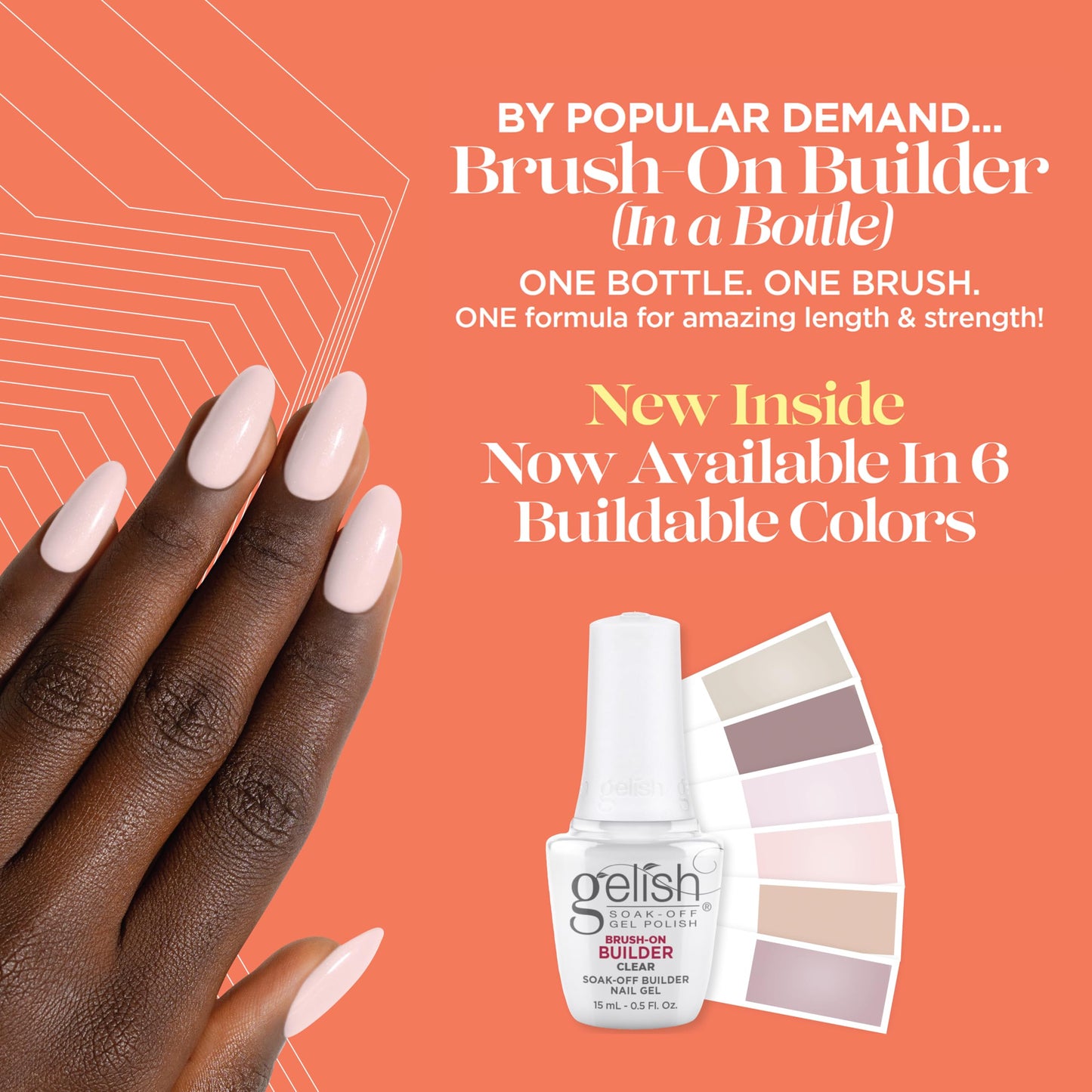 Gelish TPO-Free Soak-Off Brush-On Builder - Pink Sand Nude, 15 mL Beauty & Personal Care Gelish
