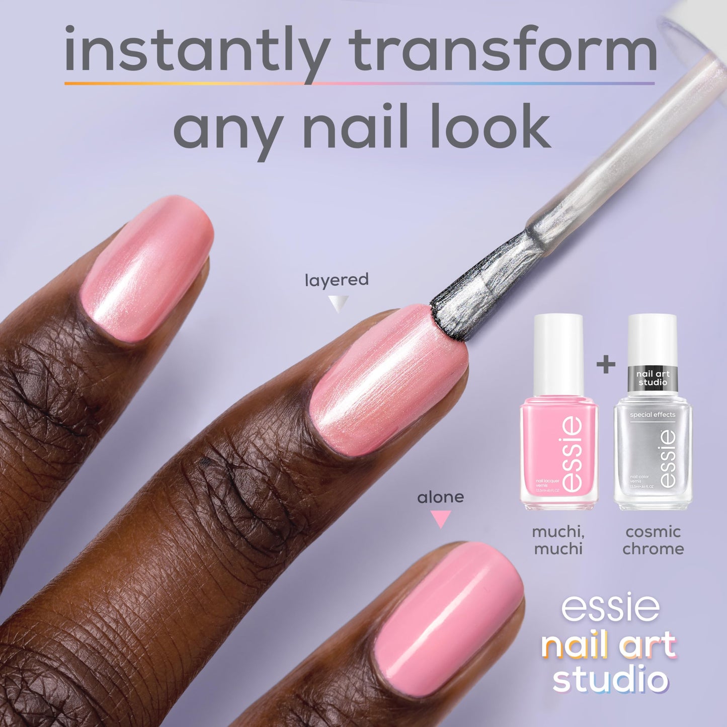 essie Nail Art Studio Special Effects Chrome Polish, Vegan, Silver Nail Polish, Cosmic Chrome, 0.46 Fl Oz Beauty & Personal Care essie