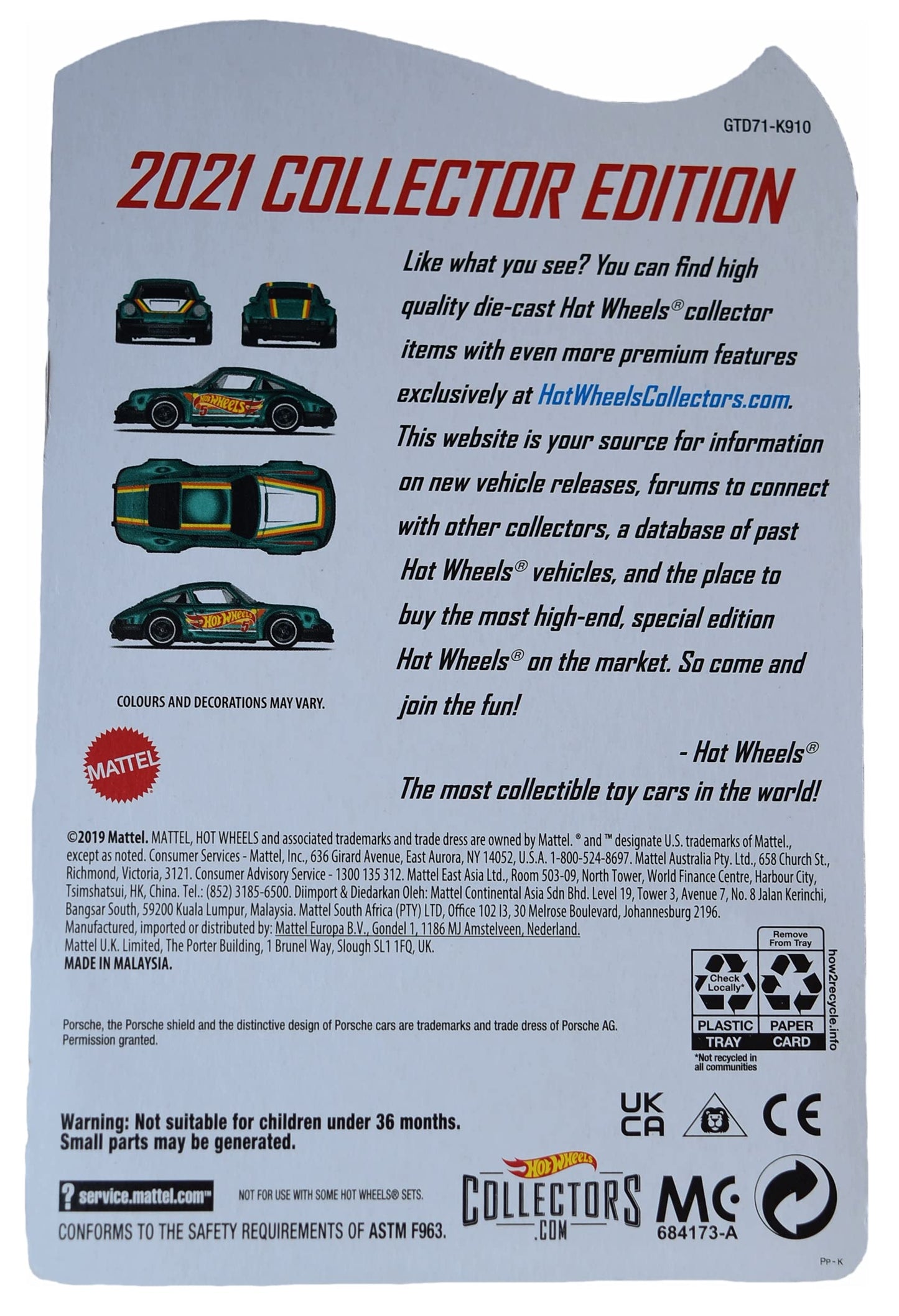 Hot Wheels '71 Porsche 911, [Green] 2021 Collector Edition