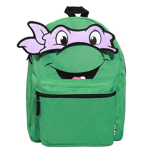 Bioworld Unisex KidsTeenage Mutant Ninja Turtles Interchangeable Characters 16.5" Reversible Backpack (Little Kid/Big Kid) Aop One-Size