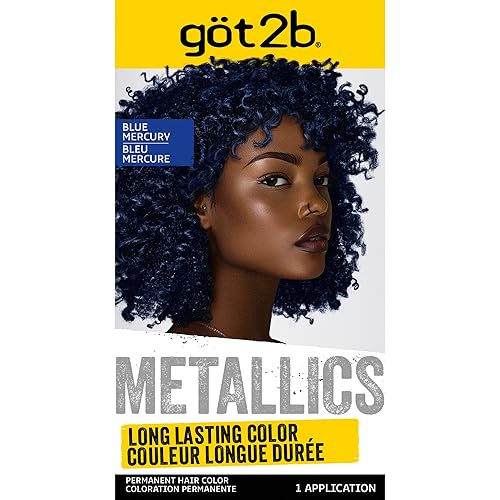 got2b Metallics Permanent Hair Dye, Blue Mercury M67, Hair Color for Women & Men, Formulated with Metallic-Shine Booster for Cool, Shimmering Tones
