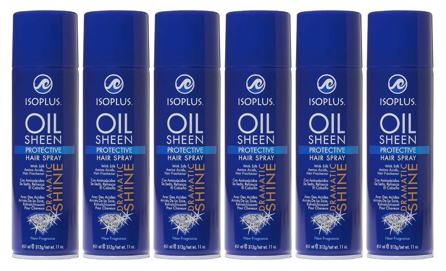 Isoplus Oil Sheen Hairspray 11oz. Aero (6 Pack)
