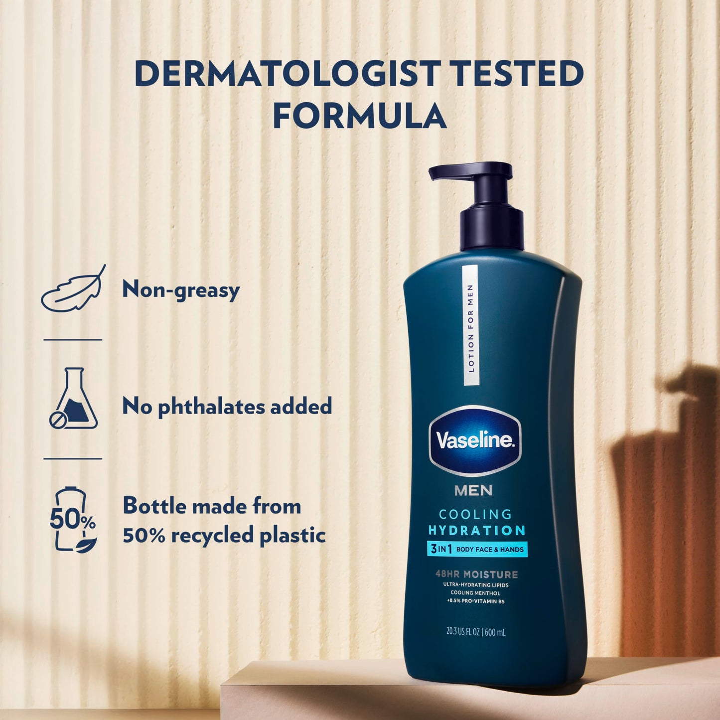 Vaseline Men Healing Moisture Body Lotion - Cooling - 20.3 oz