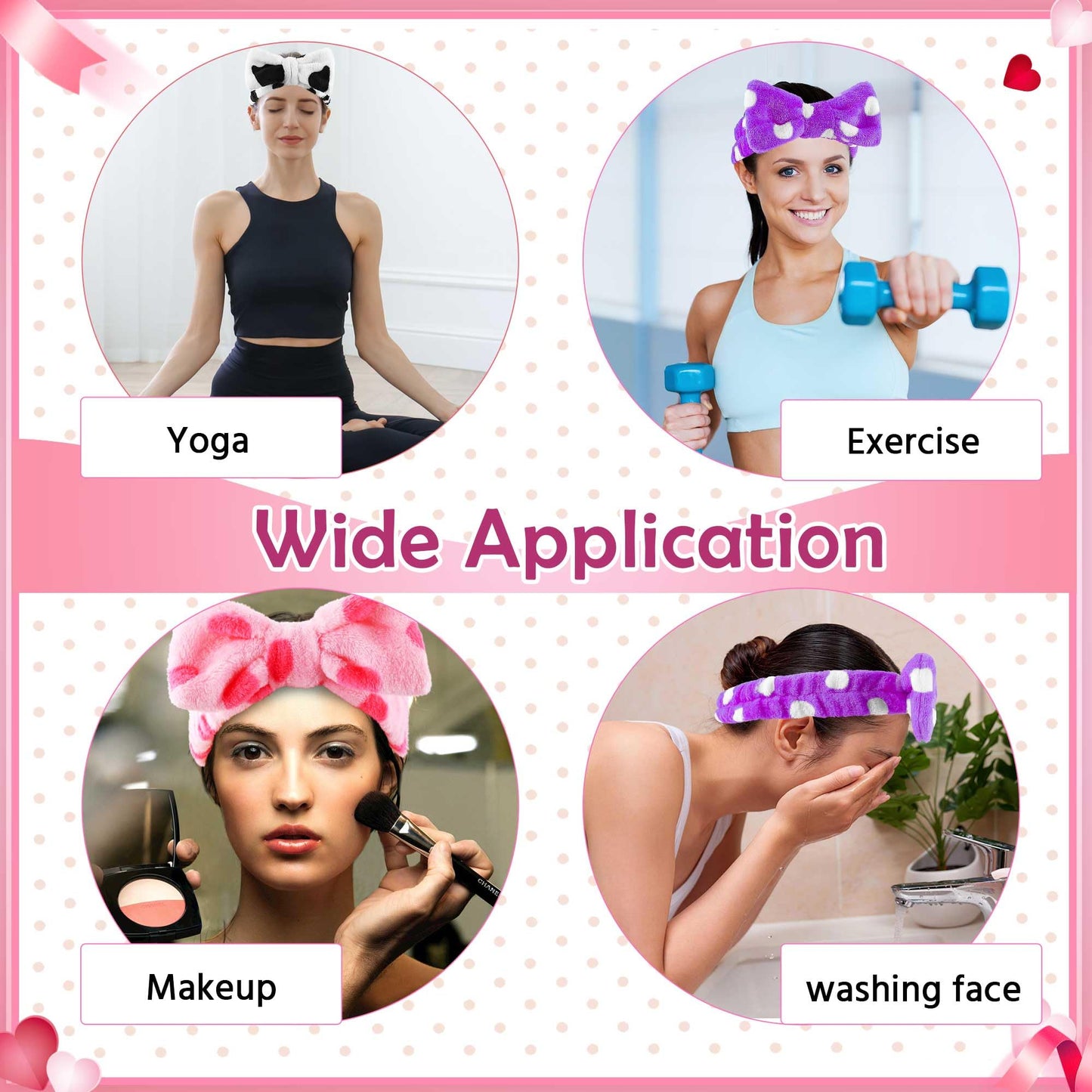WSYUB 3PCS Spa Headbands, Headbands for Face Washing, Makeup Skincare Headband for Girls Women Spa Birthday Party,Easter Basket Stuffers Beauty and Personal Care WSYUB