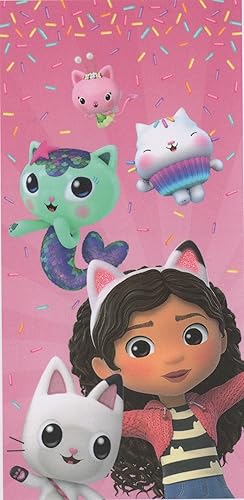 DreamWorks Gabby's Dollhouse Beach Towel - Pink 27 x 54 Inches